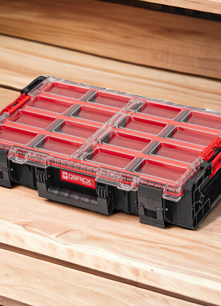 Qbrick System ONE Organizer XL 2.0 Long Bin sztaplowany 582 x 387 x 131 mm 13,5 l IP66 z 4 wkładkami i 12 przegrodami