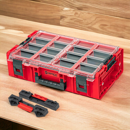 Qbrick System ONE Organizer 2XL 2.0 RED ULTRA HD Custom + adapter ONE Connect 582 x 387 x 172 mm 19,5 l sztaplowany IP66