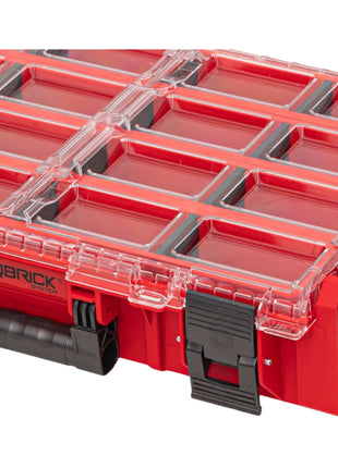 Qbrick System ONE Organizer XL 2.0 Long Bin RED ULTRA HD Niestandardowy, sztaplowany 582 x 387 x 131 mm 13,5 l IP66 z 4 wkładkami i 12 przegrodami