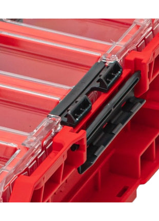 Qbrick System ONE Organizer XL 2.0 Long Bin RED ULTRA HD Niestandardowy, sztaplowany 582 x 387 x 131 mm 13,5 l IP66 z 4 wkładkami i 12 przegrodami