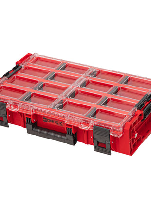 Qbrick System ONE Organizer XL 2.0 Long Bin RED ULTRA HD Niestandardowy, sztaplowany 582 x 387 x 131 mm 13,5 l IP66 z 4 wkładkami i 12 przegrodami