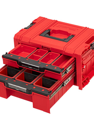 Qbrick System PRO Drawer 2 Toolbox 2.0 Expert RED ULTRA HD Maleta de herramientas 450 x 310 x 244 mm 14 l apilable IP54 con 2 cajones