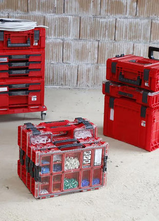 Qbrick System PRO Organizer 200 RED ULTRA HD sztaplowany 452 x 296 x 79 mm 6 l IP54 z 8 wkładkami