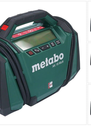 Metabo AK 18 Multi Compresseur à batterie 18 V 11 bar Solo ( 600794850 ) - sans batterie, sans chargeur