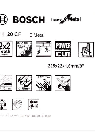 Bosch 5 Säbelsägeblätter 225 mm Heavy for Metal S 1120 CF / S1120CF ( 2608656255 ) - Toolbrothers