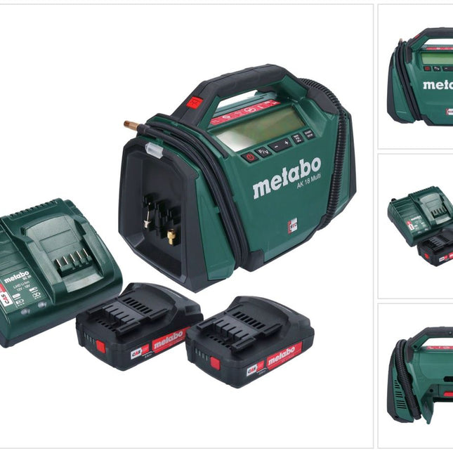 Kompresor akumulatorowy Metabo AK 18 Multi 18 V 11 bar + 2x akumulator 2,0 Ah + ładowarka
