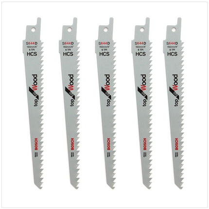 Bosch 5 Säbelsägeblätter 150 mm Top for Wood S 644 D / S644D ( 2608650673 ) - Toolbrothers