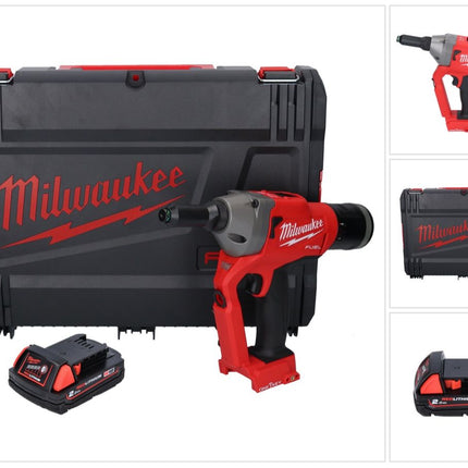 Milwaukee M18 ONEFPRT-201X Akku Blindnietgerät 18 V 20 kN Brushless + 1x Akku 2,0 Ah + HD Box - ohne Ladegerät