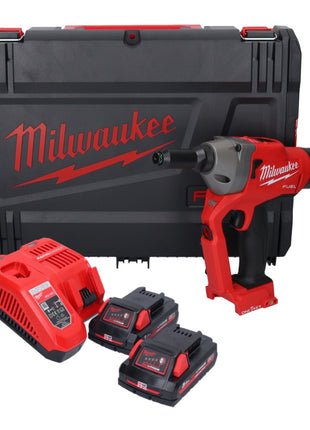 Milwaukee M18 ONEFPRT-302X nitownica akumulatorowa 18 V 20 kN bezszczotkowa + 2x akumulator 3,0 Ah + ładowarka + skrzynka HD