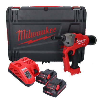 Milwaukee M18 ONEFPRT-302X nitownica akumulatorowa 18 V 20 kN bezszczotkowa + 2x akumulator 3,0 Ah + ładowarka + skrzynka HD