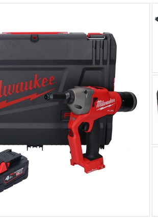 Riveteuse aveugle sur batterie Milwaukee M18 ONEFPRT-401X 18 V 20 kN sans balais + 1x batterie 4,0 Ah + boîtier HD - sans chargeur