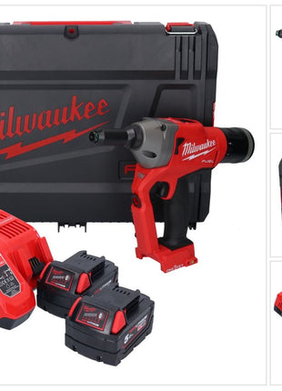 Milwaukee M18 ONEFPRT-502X remachadora ciega a batería 18 V 20 kN sin escobillas + 2x batería 5.0 Ah + cargador + caja HD