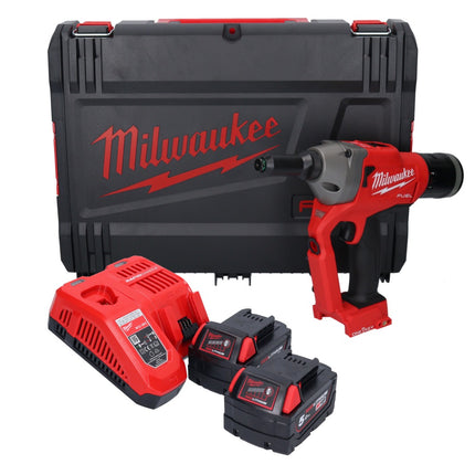Milwaukee M18 ONEFPRT-502X nitownica akumulatorowa 18 V 20 kN bezszczotkowa + 2x akumulator 5,0 Ah + ładowarka + skrzynka HD