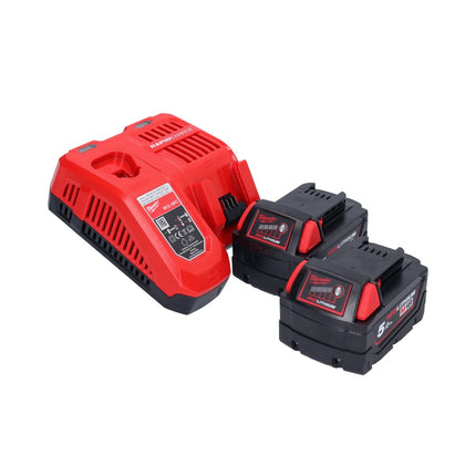 Milwaukee M18 ONEFPRT-502X nitownica akumulatorowa 18 V 20 kN bezszczotkowa + 2x akumulator 5,0 Ah + ładowarka + skrzynka HD