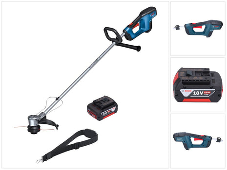 Bosch GRT 18V-33 Professional Akku Rasentrimmer 18 V 330 mm Brushless + 1x Akku 5,0 Ah - ohne Ladegerät