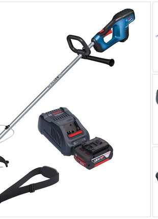 Bosch GRT 18V-33 Professional Akku Rasentrimmer 18 V 330 mm Brushless + 1x Akku 5,0 Ah + Ladegerät