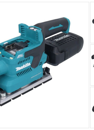 Makita DBO 381 ZU Akku Schwingschleifer 18 V 93 x 185 mm Brushless Solo - ohne Akku, ohne Ladegerät