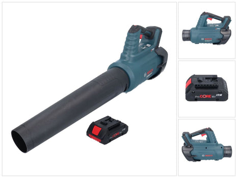 Bosch GBL 18V-750 Soplador de batería profesional 18 V BITURBO sin escobillas + 1x batería ProCORE 4,0 Ah - sin cargador