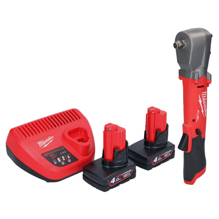 Milwaukee M12 FRAIWF12-402 Akumulatorowy kątowy klucz udarowy 12 V 1/2" 270 Nm bezszczotkowy + 2x akumulator 4,0 Ah + ładowarka