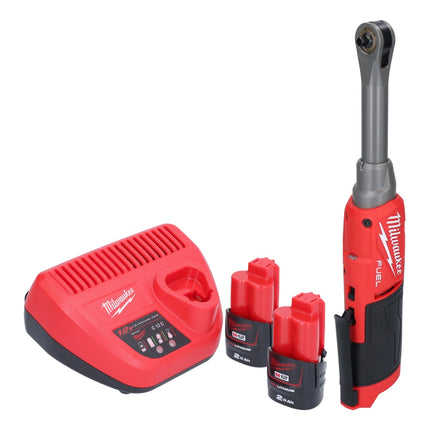 Milwaukee M12 FHIR14LR-202 akumulatorowa grzechotka szybkomocująca 12 V 47 Nm 1/4" bezszczotkowa + 2x akumulator 2,0 Ah + ładowarka