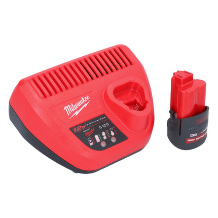 Milwaukee M12 FHIR14LR-251 akumulatorowa grzechotka szybkomocująca 12 V 47 Nm 1/4" bezszczotkowa + 1x akumulator 2,5 Ah + ładowarka
