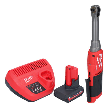 Milwaukee M12 FHIR14LR-501 Grzechotka szybkomocująca 12 V 47 Nm 1/4" bezszczotkowa + 1x akumulator 5,0 Ah + ładowarka