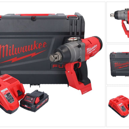 Milwaukee M18 ONEFHIWF1-301X akumulatorowy klucz udarowy 18 V 2033 Nm 1″ bezszczotkowy + 1x akumulator 3,0 Ah + ładowarka + pudełko HD