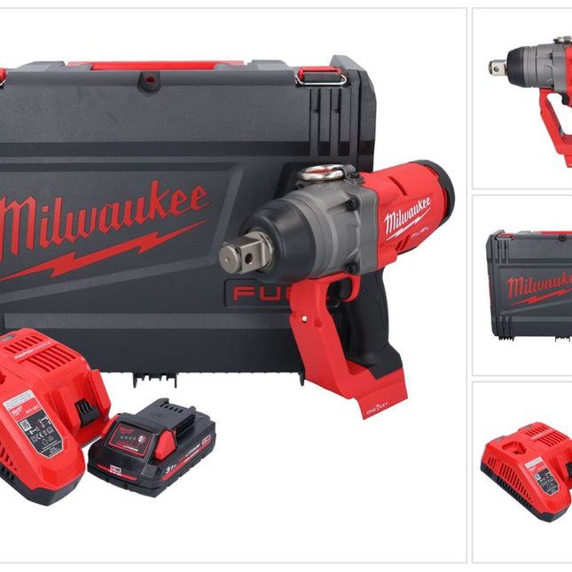 Milwaukee M18 ONEFHIWF1-301X akumulatorowy klucz udarowy 18 V 2033 Nm 1″ bezszczotkowy + 1x akumulator 3,0 Ah + ładowarka + pudełko HD