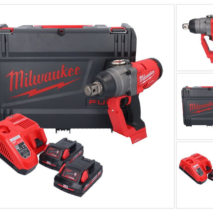Milwaukee M18 ONEFHIWF1-302X Akumulatorowy klucz udarowy 18 V 2033 Nm 1″ bezszczotkowy + 2x akumulator 3,0 Ah + ładowarka + pudełko HD