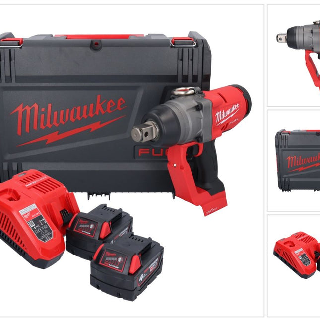 Milwaukee M18 ONEFHIWF1-402X Akumulatorowy klucz udarowy 18 V 2033 Nm 1″ bezszczotkowy + 2x akumulator 4,0 Ah + ładowarka + pudełko HD