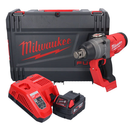 Milwaukee M18 ONEFHIWF1-501X akumulatorowy klucz udarowy 18 V 2033 Nm 1″ bezszczotkowy + 1x akumulator 5,0 Ah + ładowarka + pudełko HD