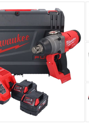 Milwaukee M18 ONEFHIWF1-502X Akumulatorowy klucz udarowy 18 V 2033 Nm 1″ bezszczotkowy + 2x akumulator 5,0 Ah + ładowarka + pudełko HD