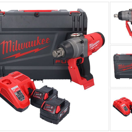 Milwaukee M18 ONEFHIWF1-502X Akumulatorowy klucz udarowy 18 V 2033 Nm 1″ bezszczotkowy + 2x akumulator 5,0 Ah + ładowarka + pudełko HD