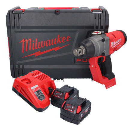 Milwaukee M18 ONEFHIWF1-502X Akumulatorowy klucz udarowy 18 V 2033 Nm 1″ bezszczotkowy + 2x akumulator 5,0 Ah + ładowarka + pudełko HD