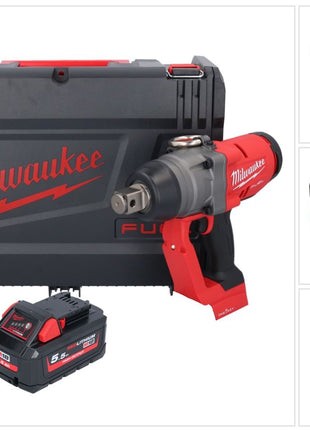 Milwaukee M18 ONEFHIWF1-551X Akumulatorowy klucz udarowy 18 V 2033 Nm 1″ bezszczotkowy + 1x akumulator 5,5 Ah + skrzynka HD - bez ładowarki