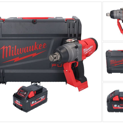 Milwaukee M18 ONEFHIWF1-551X Akumulatorowy klucz udarowy 18 V 2033 Nm 1″ bezszczotkowy + 1x akumulator 5,5 Ah + skrzynka HD - bez ładowarki