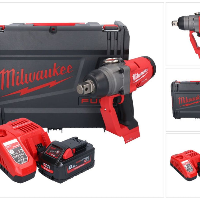 Milwaukee M18 ONEFHIWF1-801X akumulatorowy klucz udarowy 18 V 2033 Nm 1″ bezszczotkowy + 1x akumulator 8,0 Ah + ładowarka + pudełko HD