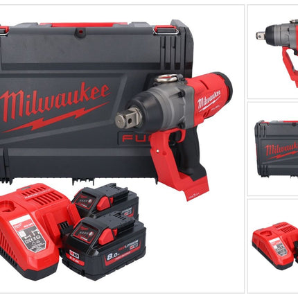 Milwaukee M18 ONEFHIWF1-802X akumulatorowy klucz udarowy 18 V 2033 Nm 1″ bezszczotkowy ( 4933459733 ) + 2x akumulator 8,0 Ah + ładowarka + pudełko HD