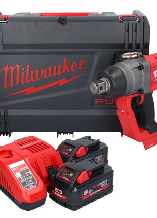 Milwaukee M18 ONEFHIWF1-802X akumulatorowy klucz udarowy 18 V 2033 Nm 1″ bezszczotkowy ( 4933459733 ) + 2x akumulator 8,0 Ah + ładowarka + pudełko HD