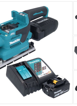 Makita DBO 381 RT1U Akumulatorowa szlifierka oscylacyjna 18 V 93 x 185 mm bezszczotkowa + 1x akumulator 5,0 Ah + ładowarka