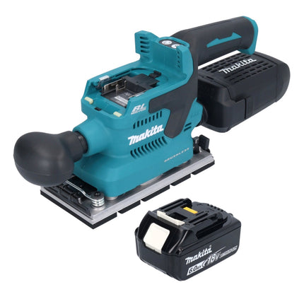 Makita DBO 381 G1U Akumulatorowa szlifierka oscylacyjna 18 V 93 x 185 mm bezszczotkowa + 1x akumulator 6,0 Ah - bez ładowarki