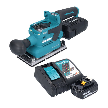 Makita DBO 381 RG1U Akumulatorowa szlifierka oscylacyjna 18 V 93 x 185 mm bezszczotkowa + 1x akumulator 6,0 Ah + ładowarka