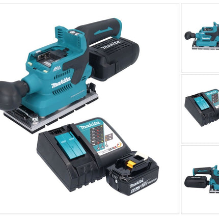 Makita DBO 381 RG1U Akumulatorowa szlifierka oscylacyjna 18 V 93 x 185 mm bezszczotkowa + 1x akumulator 6,0 Ah + ładowarka
