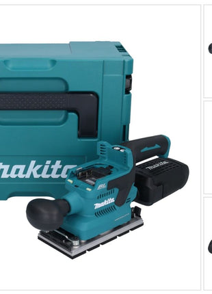 Makita DBO 381 ZJU Akku Schwingschleifer 18 V 93 x 185 mm Brushless + Makpac - ohne Akku, ohne Ladegerät