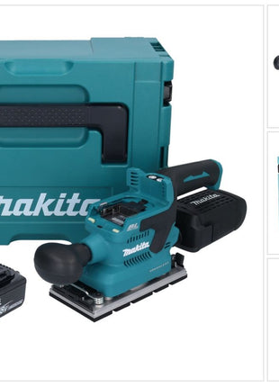 Makita DBO 381 M1JU Akumulatorowa szlifierka oscylacyjna 18 V 93 x 185 mm bezszczotkowa + 1x akumulator 4,0 Ah + Makpac - bez ładowarki