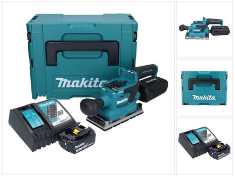 Makita DBO 381 RM1JU Akumulatorowa szlifierka oscylacyjna 18 V 93 x 185 mm bezszczotkowa + 1x akumulator 4,0 Ah + ładowarka + Makpac