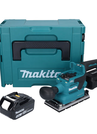 Makita DBO 381 T1JU Akku Schwingschleifer 18 V 93 x 185 mm Brushless + 1x Akku 5,0 Ah + Makpac - ohne Ladegerät