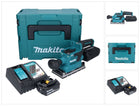 Makita DBO 381 RT1JU Akku Schwingschleifer 18 V 93 x 185 mm Brushless + 1x Akku 5,0 Ah + Ladegerät + Makpac