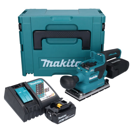 Makita DBO 381 RT1JU Akumulatorowa szlifierka oscylacyjna 18 V 93 x 185 mm bezszczotkowa + 1x akumulator 5,0 Ah + ładowarka + Makpac