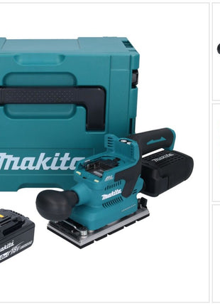 Makita DBO 381 G1JU Akumulatorowa szlifierka oscylacyjna 18 V 93 x 185 mm bezszczotkowa + 1x akumulator 6,0 Ah + Makpac - bez ładowarki